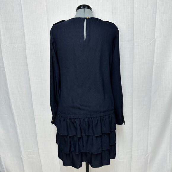 Scotch & Soda Club Voyage Ruffle Tier Dress Elastic Drop Waist Nautical Sz: M - Picture 4 of 11